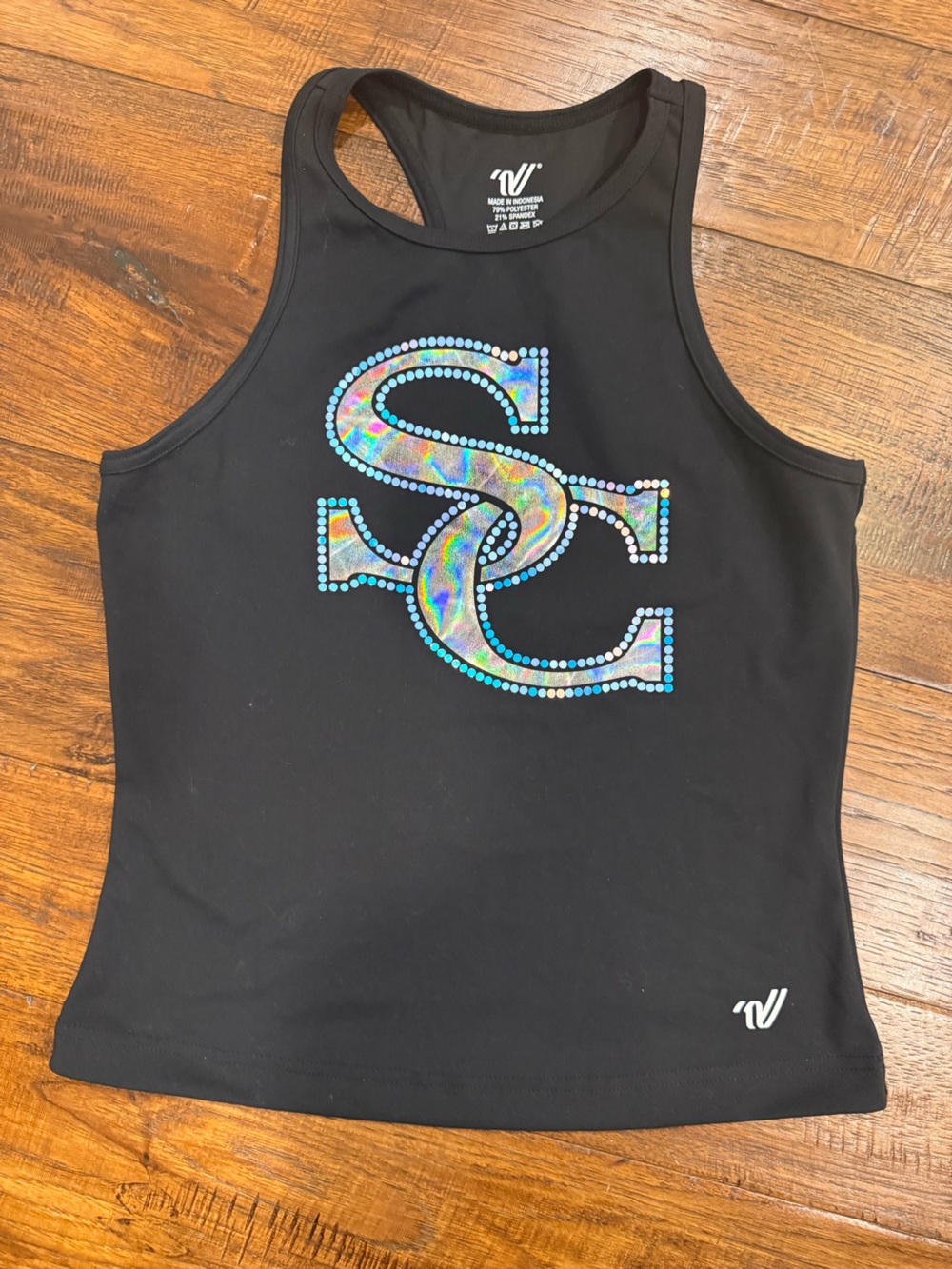 Varsity Black Women's Tank with Iridescent SC Logo